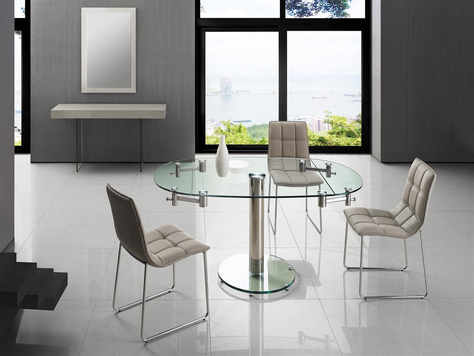 Casabianca Dining Tables BSMTO1 Modern Glass and Stainless Steel